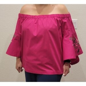 NWT Lane Bryant Flounce-sleeve Off the Shoulder Top Blouse